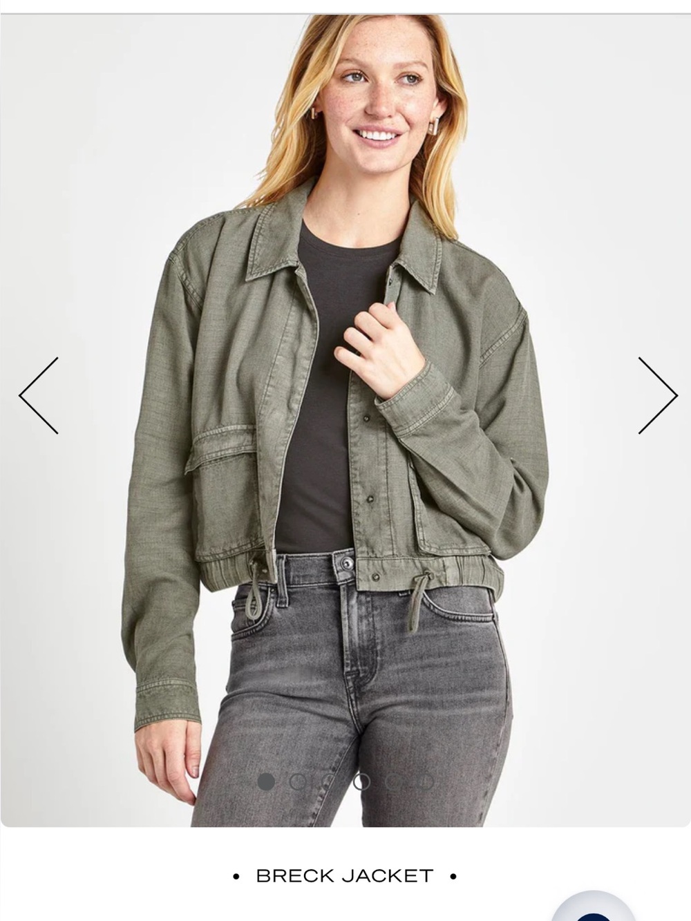 Splendid Olive Utility Cropped Jacket